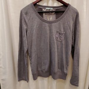 Maurices Lace Back Grey Pullover